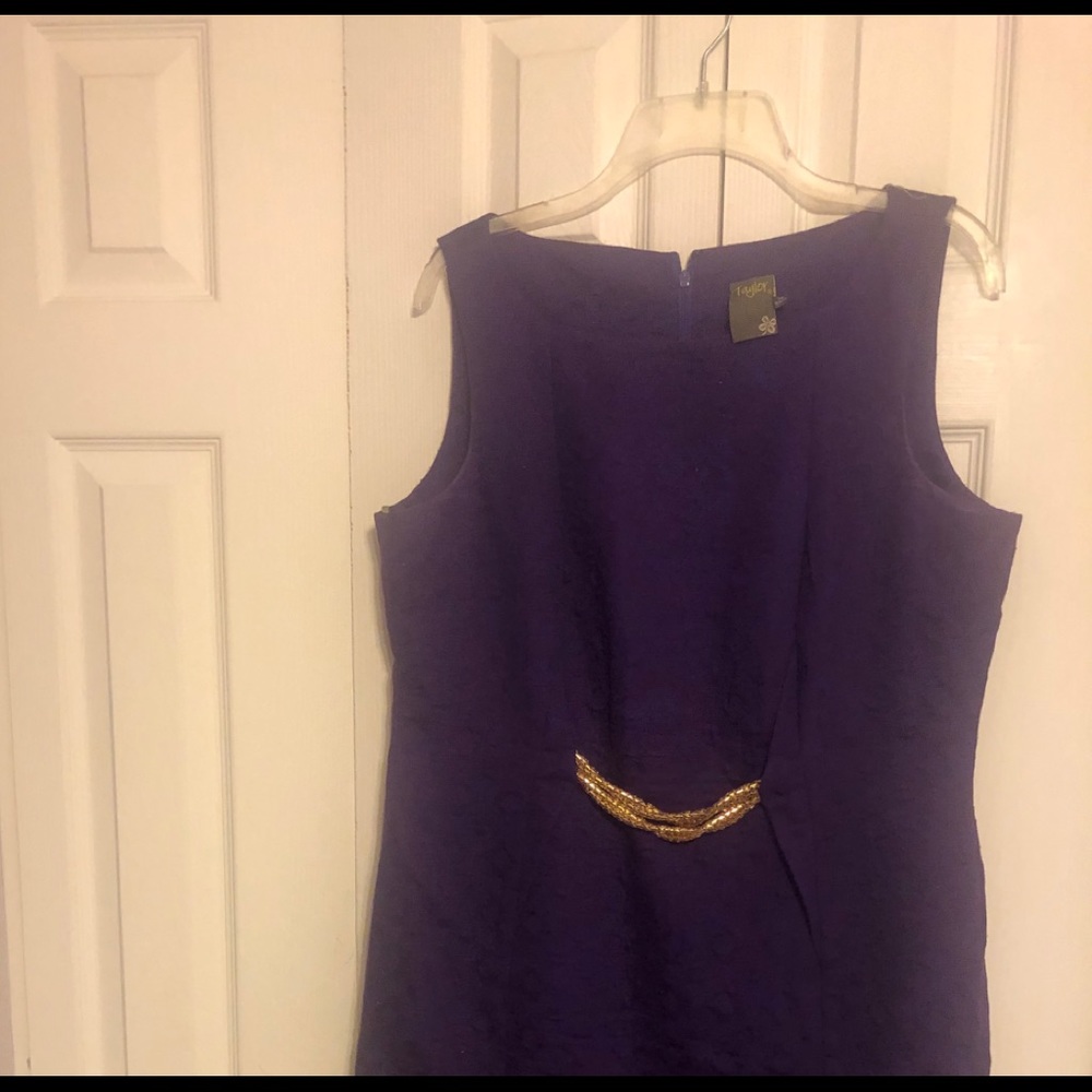 Taylor Purple Dress with Gold Chain Sz 14
